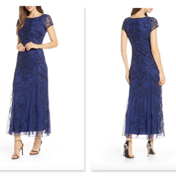 Pisarro Nights Dresses & Skirts - Pisarro Nights Embellished Mesh Gown Size 12